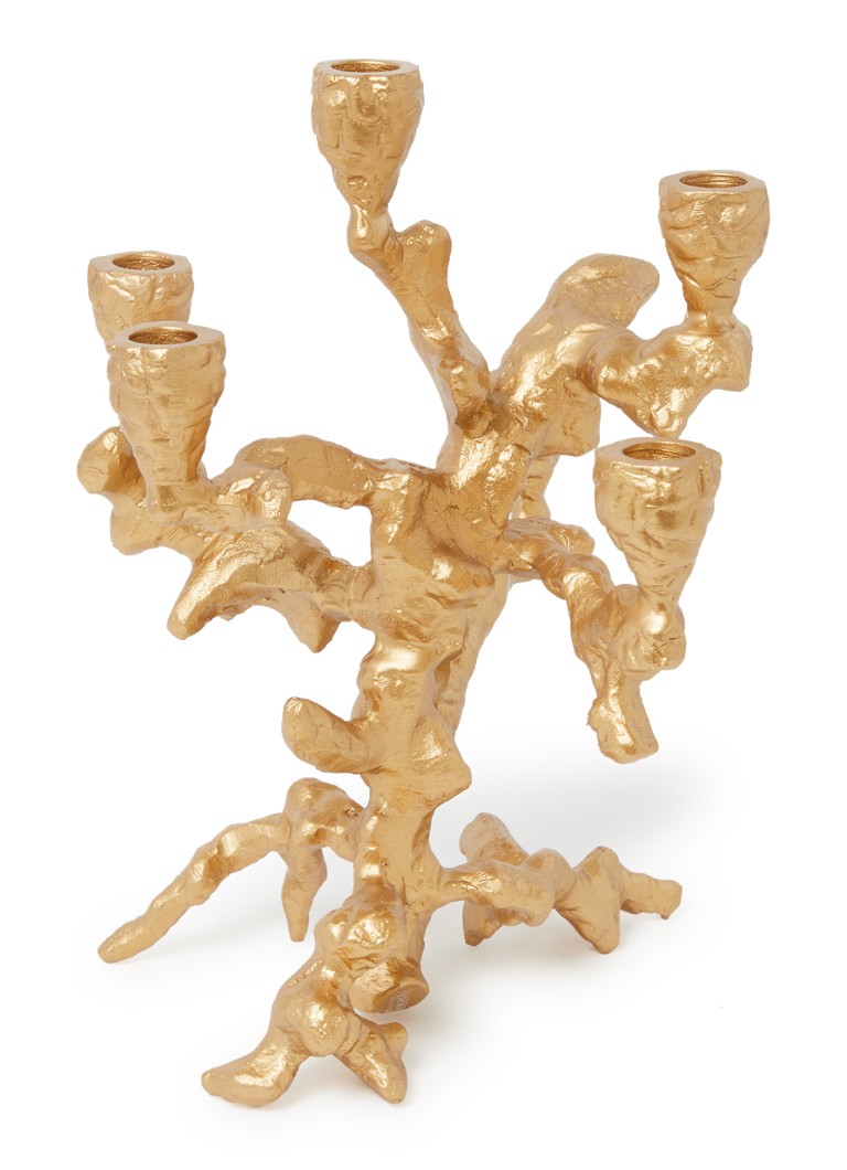 POLSPOTTEN Apple Tree kandelaar S 32,5 cm Goud - Deal