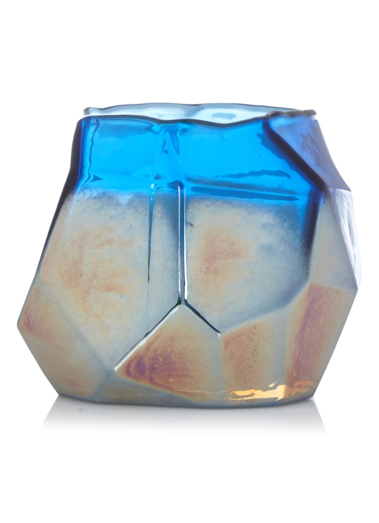 POLSPOTTEN Graphic Luster waxinelichthouder 11 cm Blauw - Deal