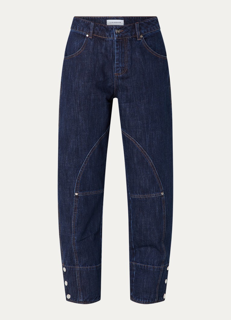 Laagam Dames Noho high waist balloon fit jeans met donkere wassing in de kleur Indigo, maat: 40