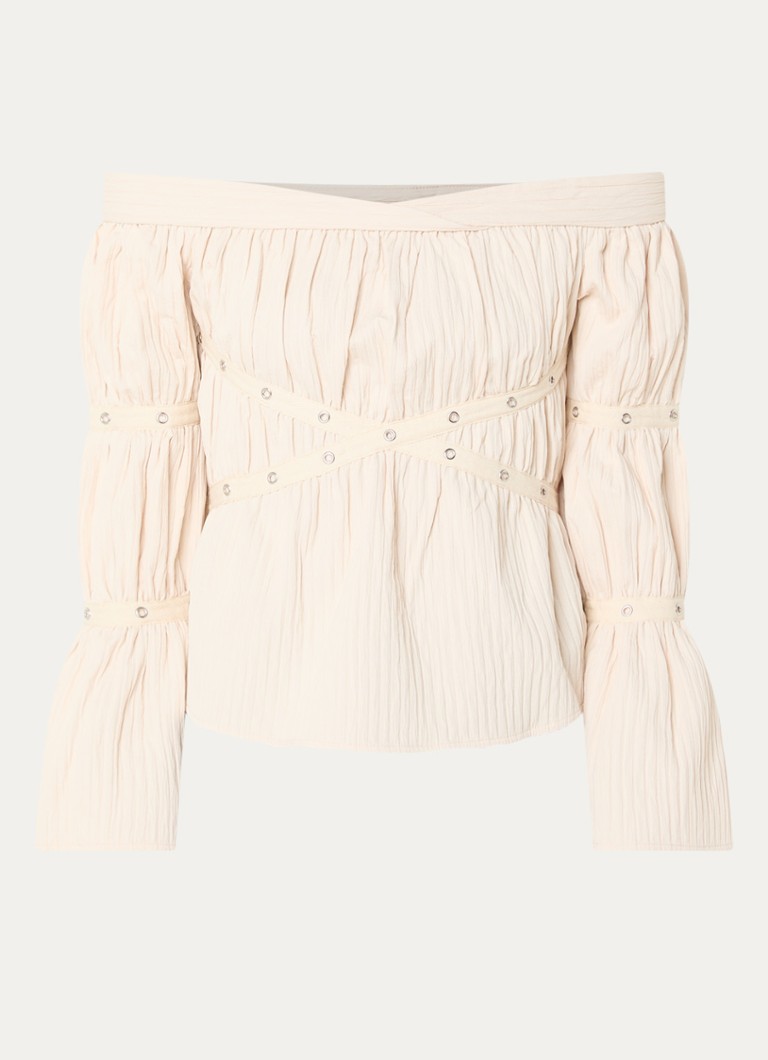 Laagam Dames Addison off shoulder top met ruches in de kleur Ivoor, maat: XL
