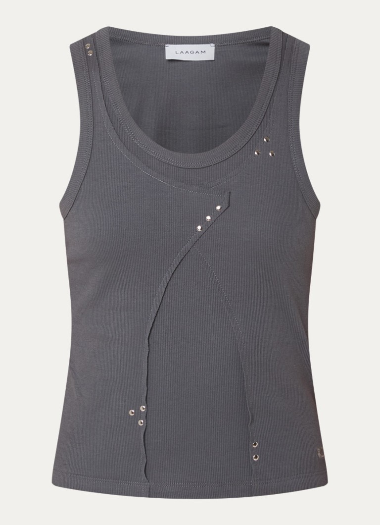 Laagam Dames Aluma tanktop met ronde hals in de kleur Donkergrijs, maat: XL