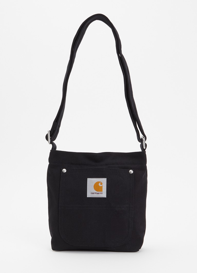 Carhartt WIP Heren Crossbodytas van canvas met logo in de kleur Zwart, maat: OS