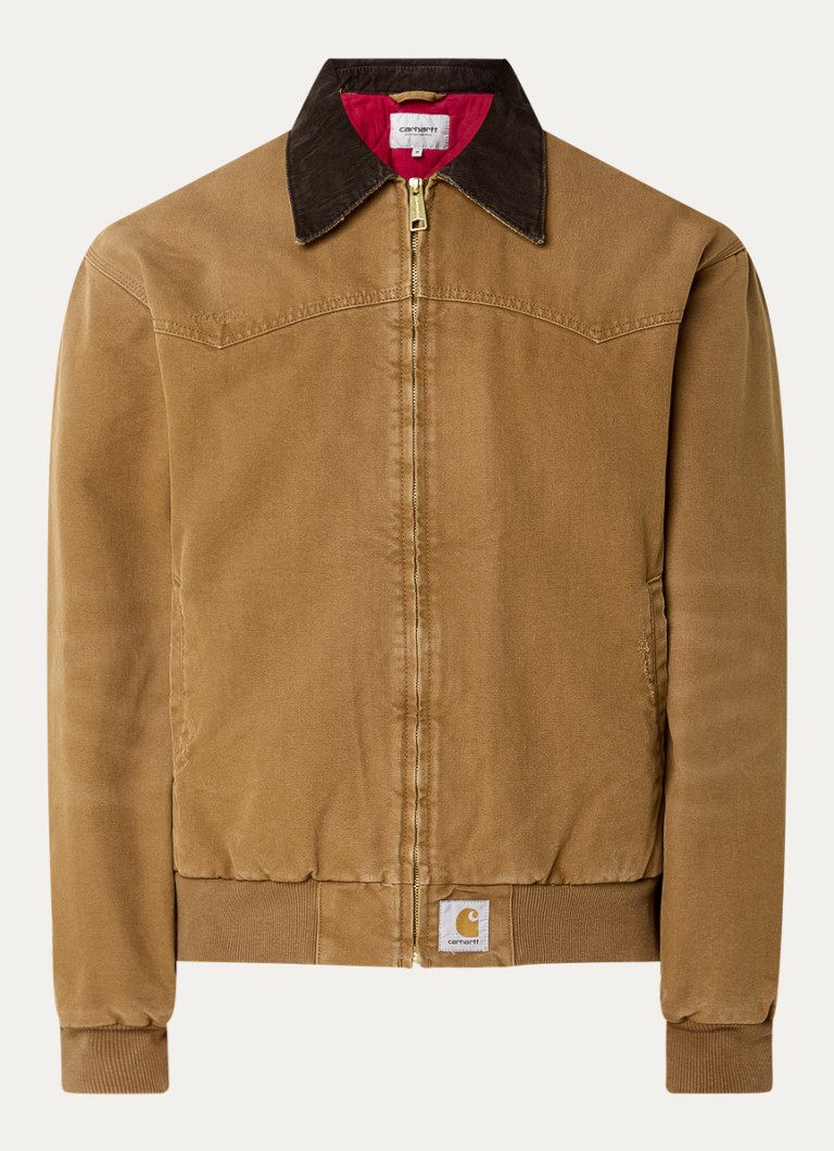 Carhartt WIP Heren Santa bomberjack met details van corduroy in de kleur Camel, maat: XL