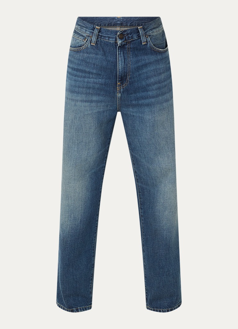 Carhartt WIP Heren Aaron straight leg jeans met lichte wassing in de kleur Indigo, maat: 32