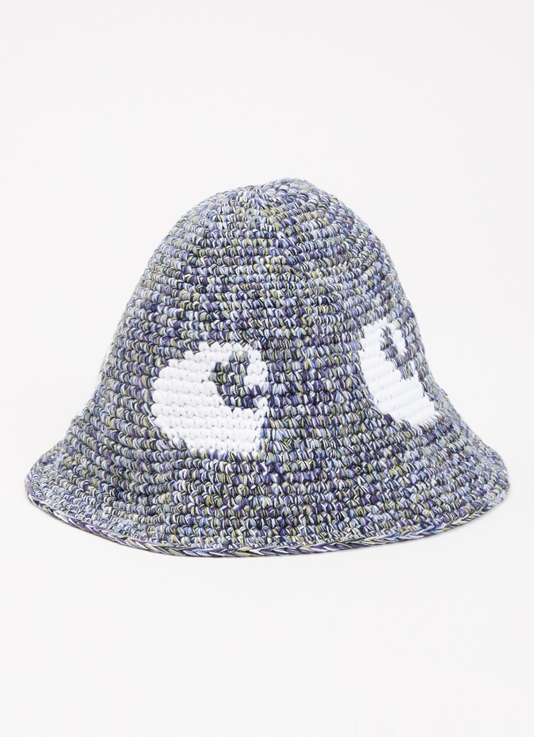 Carhartt WIP Heren Cane bucket hoed met logo in de kleur Paars, maat: S-M