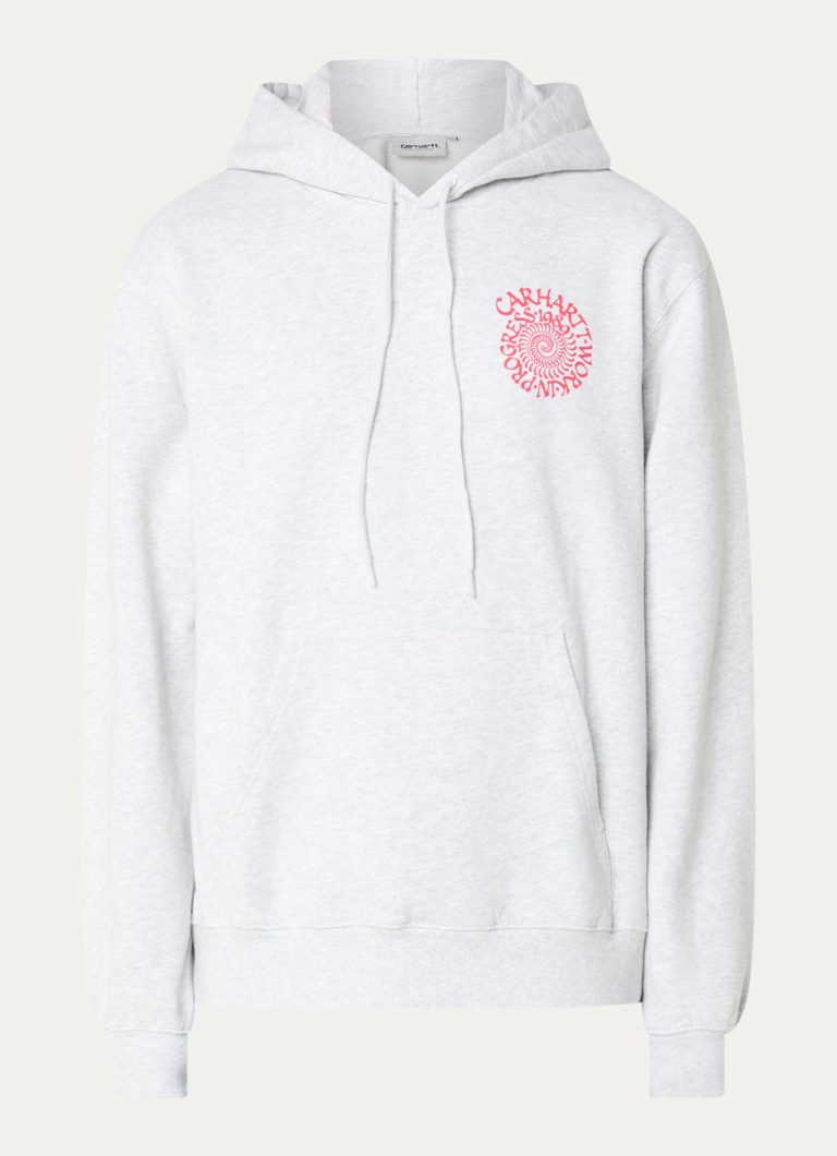 Carhartt WIP Heren Spiral hoodie met logo- en backprint in de kleur Grijsmele, maat: M