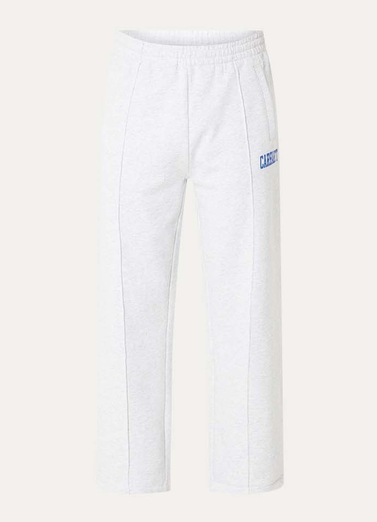Carhartt WIP Heren Straight fit joggingbroek met steekzakken en logo in de kleur Beige, maat: L