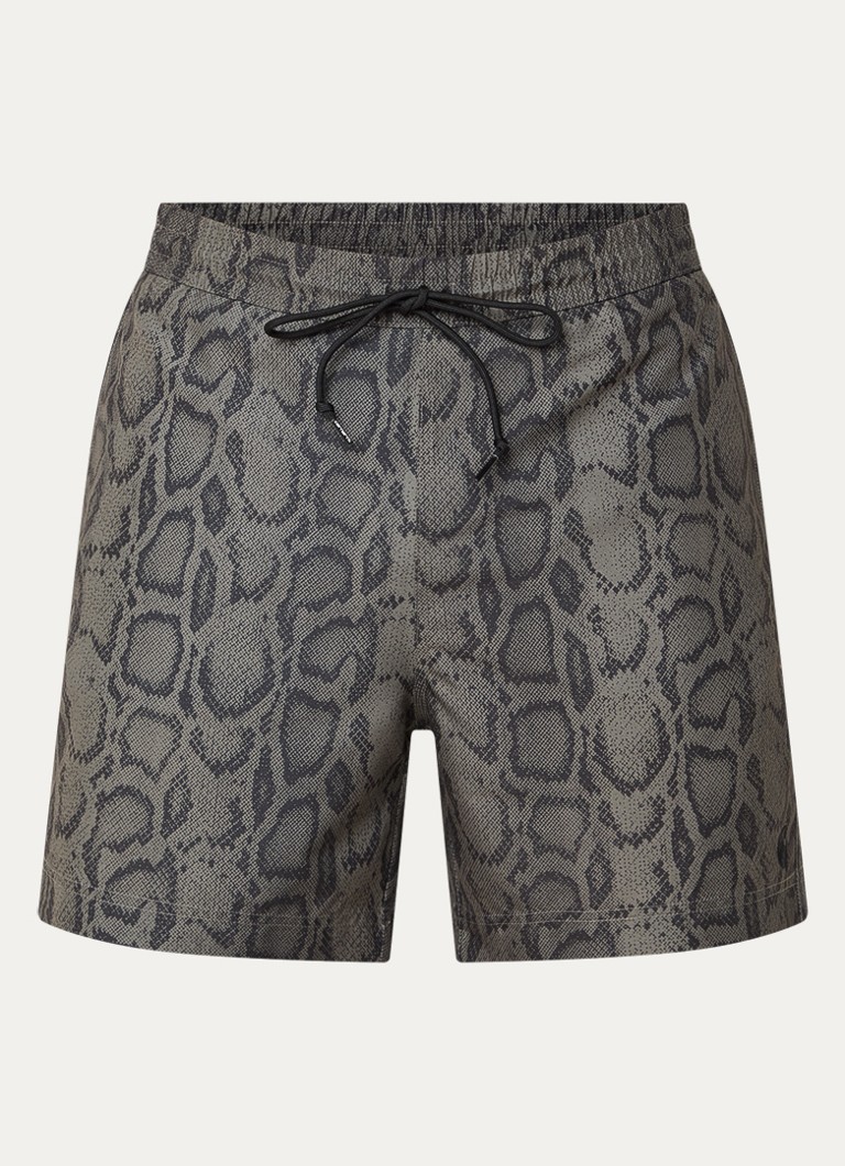 Carhartt WIP Heren Slater zwemshorts met slangenprint in de kleur Bronsgroen, maat: XL
