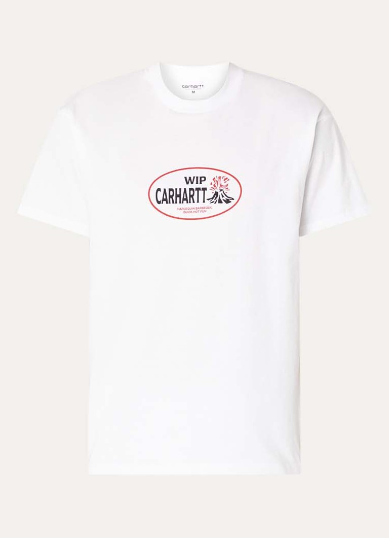 Carhartt WIP Heren Harlequin BBQ T-shirt met logo- en backprint in de kleur Wit, maat: S