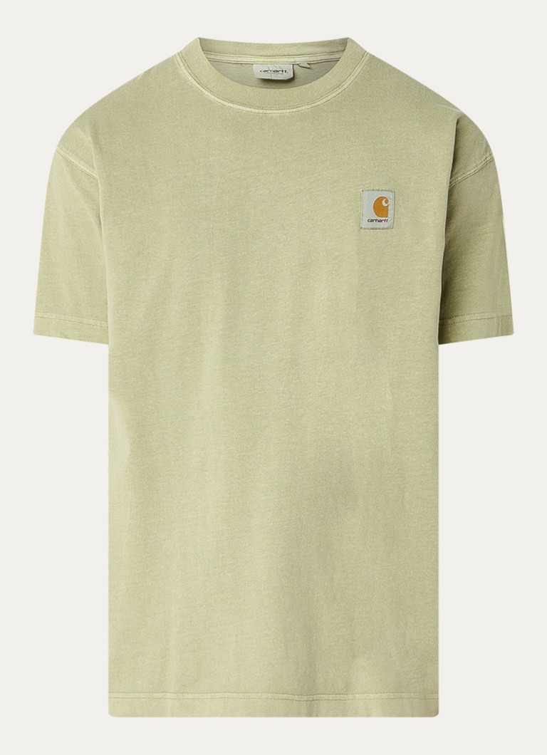 Carhartt WIP Heren Nelson T-shirt met logo in de kleur Lichtgroen, maat: S