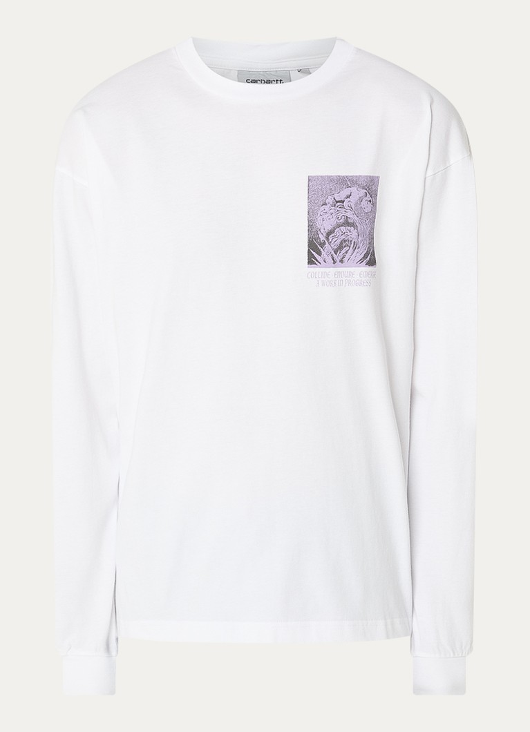 Carhartt WIP Heren Emerge longsleeve met print in de kleur Wit, maat: L