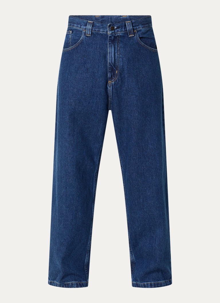 Carhartt WIP Heren Brandon straight fit jeans met donkere wassing in de kleur Indigo, maat: XS