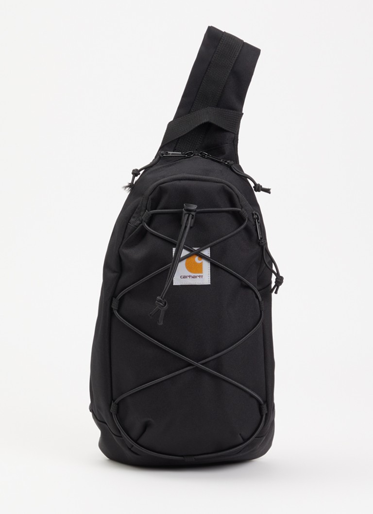 Carhartt WIP Heren Kyle schoudertas met logo en verstelbare schouderriem in de kleur Zwart, maat: One Size