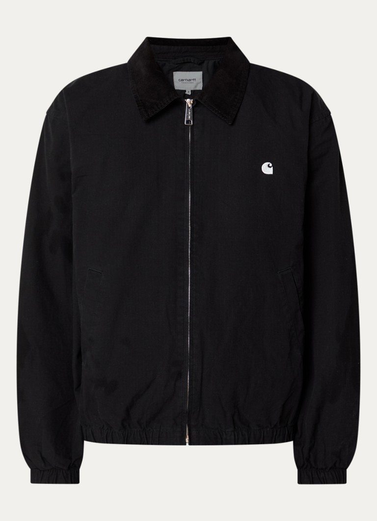 Carhartt WIP Heren Madison Ripstop softshell jas met detail van corduroy in de kleur Zwart, maat: S