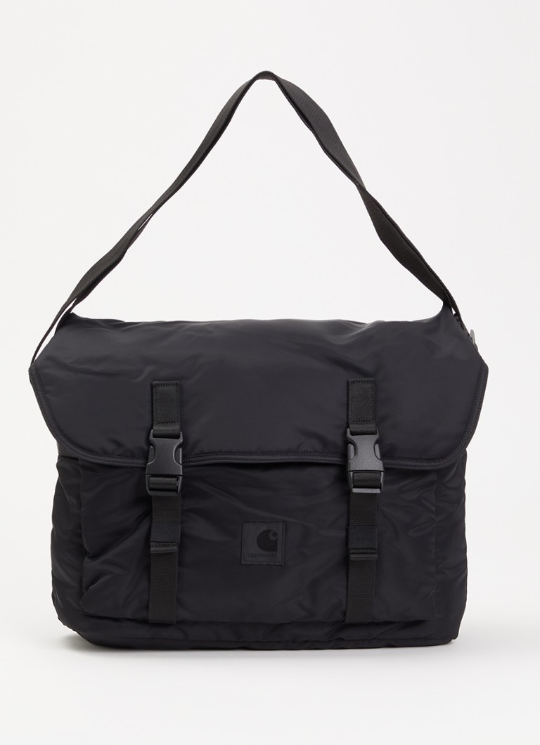 Carhartt WIP Heren Otis crossbodytas met logo en verstelbare schouderriem in de kleur Zwart, maat: One Size