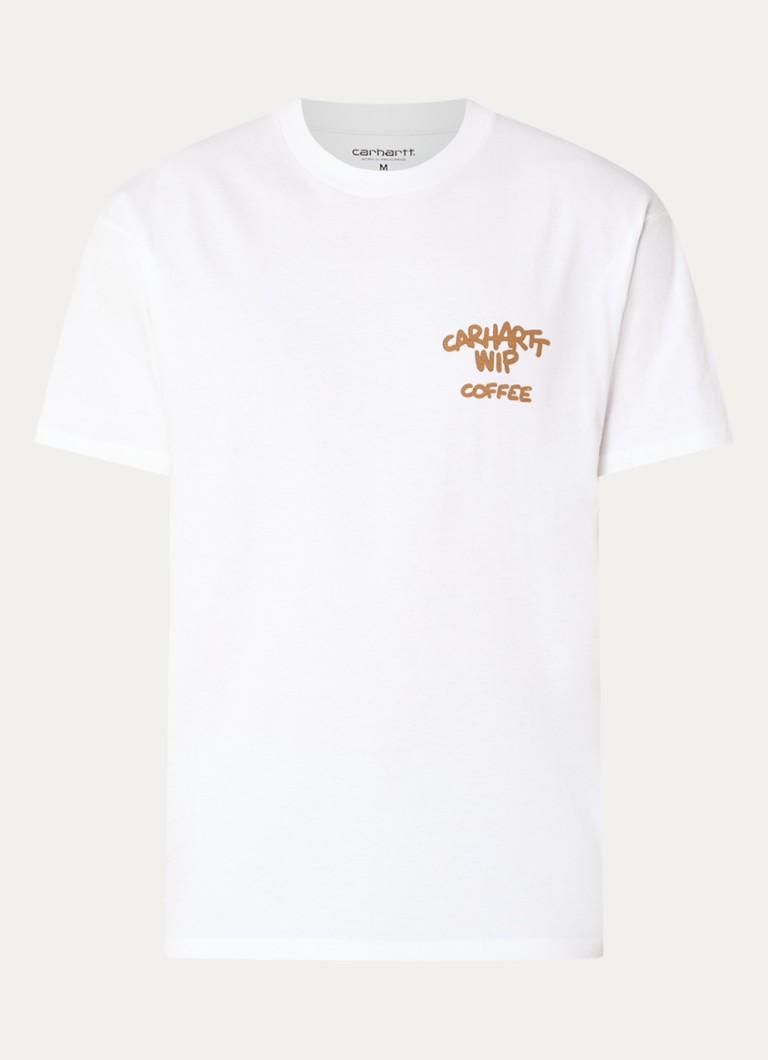 Carhartt WIP Heren Coffee Break T-shirt met logo- en backprint in de kleur Wit, maat: S