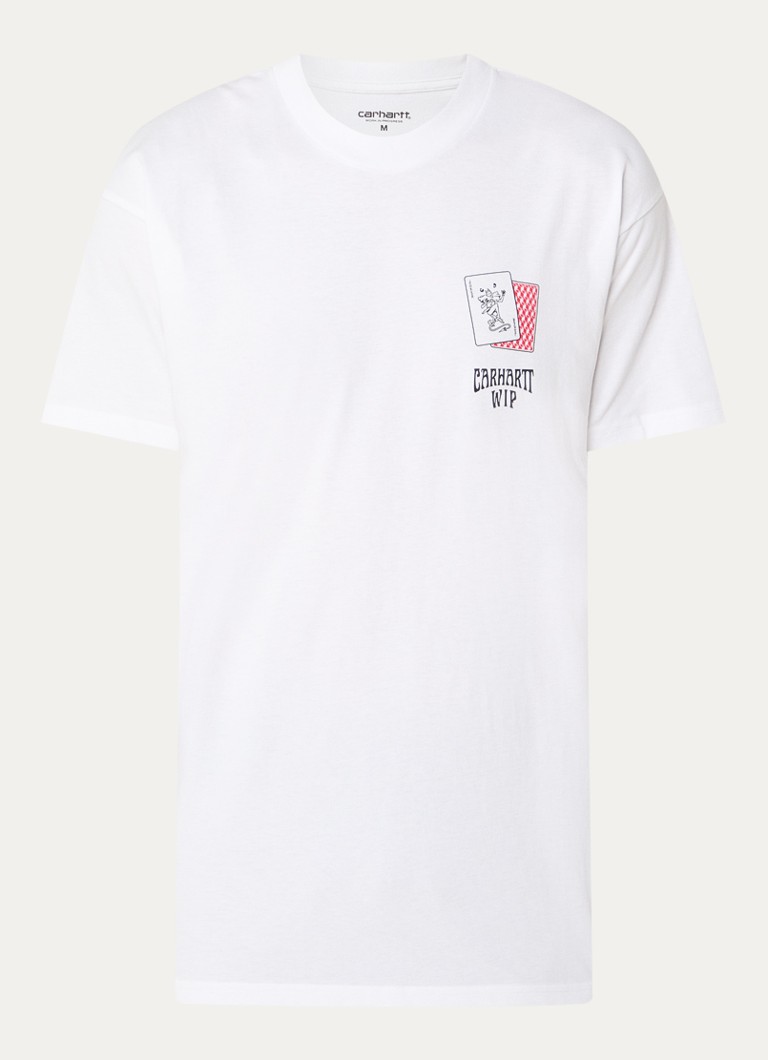 Carhartt WIP Heren Playing Cards T-shirt met logo- en backprint in de kleur Wit, maat: S