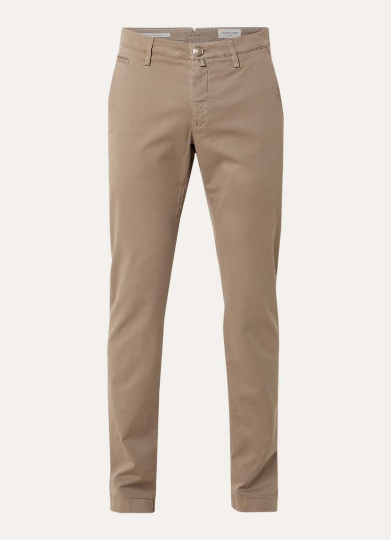Jacob Cohën Heren Bobby slim fit chino met steekzakken in de kleur Zand, maat: 36