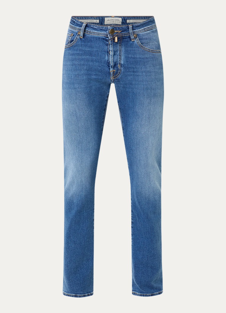 Jacob Cohën Heren Nick slim fit jeans met lichte wassing in de kleur Indigo, maat: 34