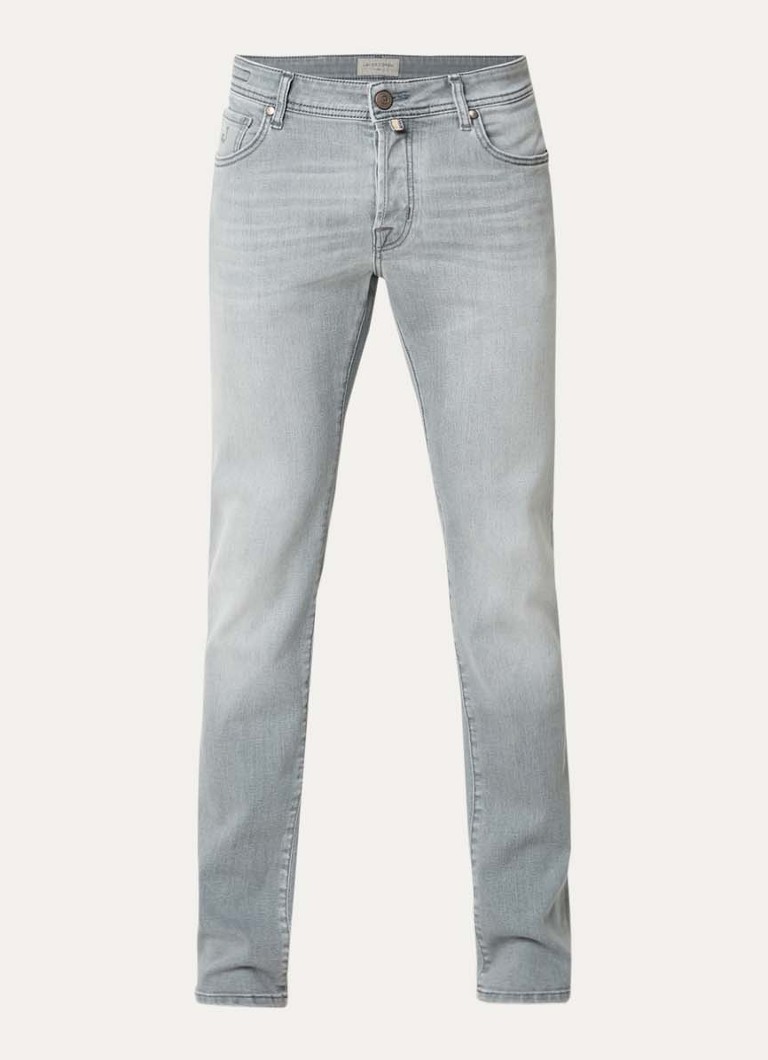Jacob Cohën Heren Nick skinny jeans met gekleurde wassing in de kleur Lichtgrijs, maat: 33