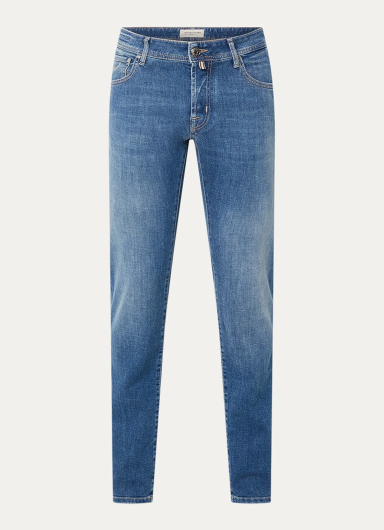 Jacob Cohën Heren Nick slim fit jeans met medium wassing in de kleur Indigo, maat: 36