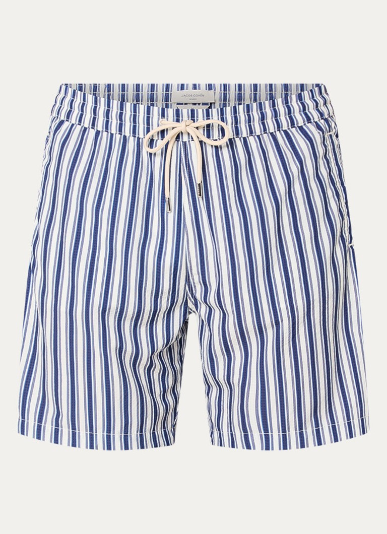 Jacob Cohën Heren Zwemshorts met streepprint in de kleur Donkerblauw, maat: XXL