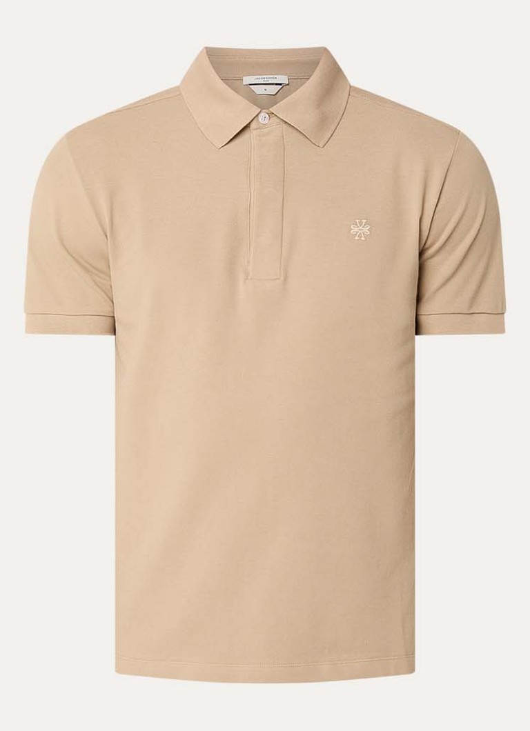 Jacob Cohën Heren Regular fit polo van piqué katoen in de kleur Beige, maat: S
