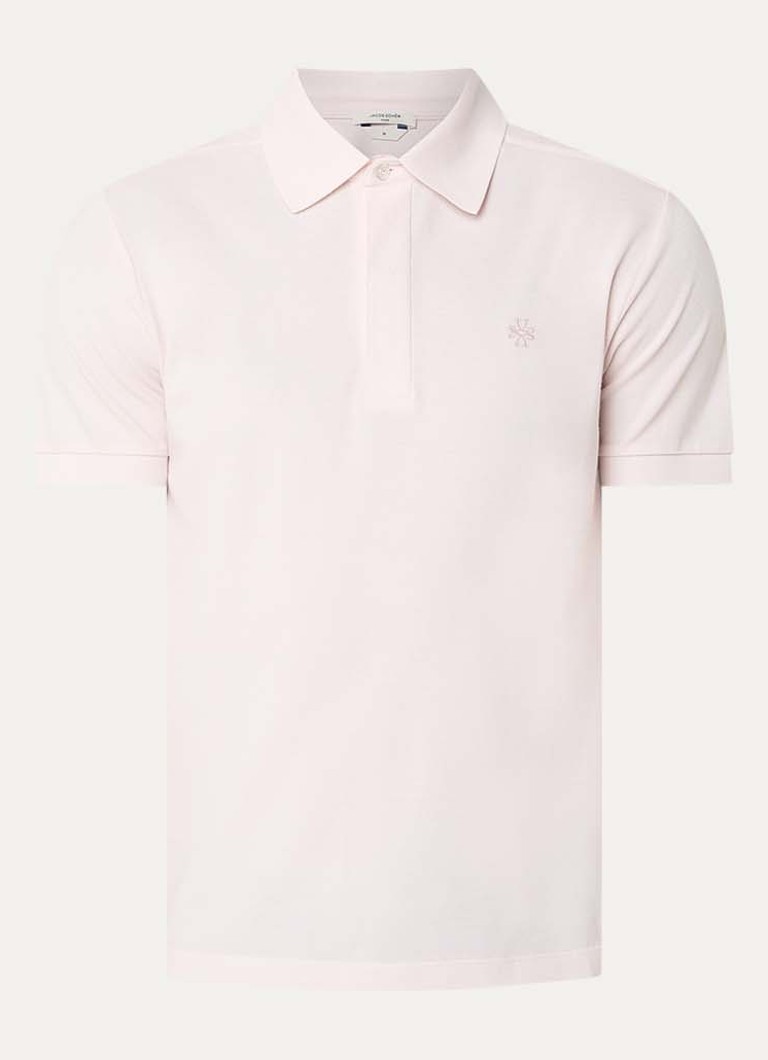 Jacob Cohën Heren Regular fit polo van piqué katoen in de kleur Lichtroze, maat: XL