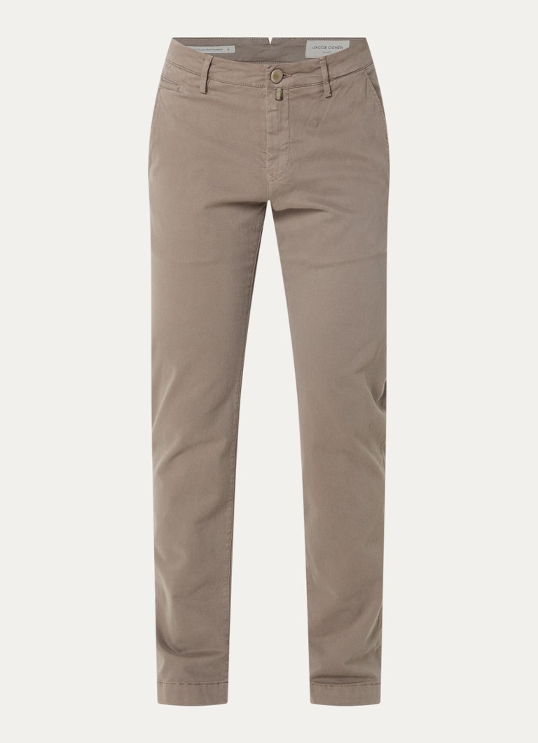 Jacob Cohën Heren Bobby slim fit chino met steekzakken in de kleur Grijs, maat: 34