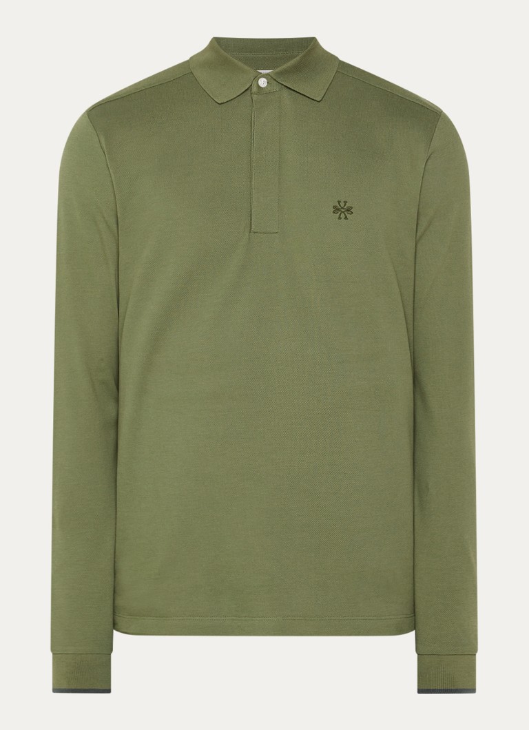 Jacob Cohën Heren Regular fit polo met logoborduring in de kleur Legergroen, maat: XL