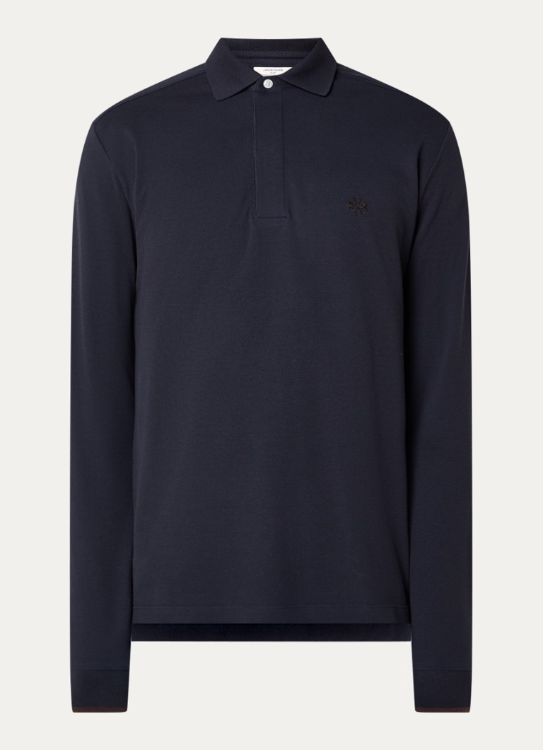 Jacob Cohën Heren Regular fit polo van piqué katoen in de kleur Donkerblauw, maat: XL