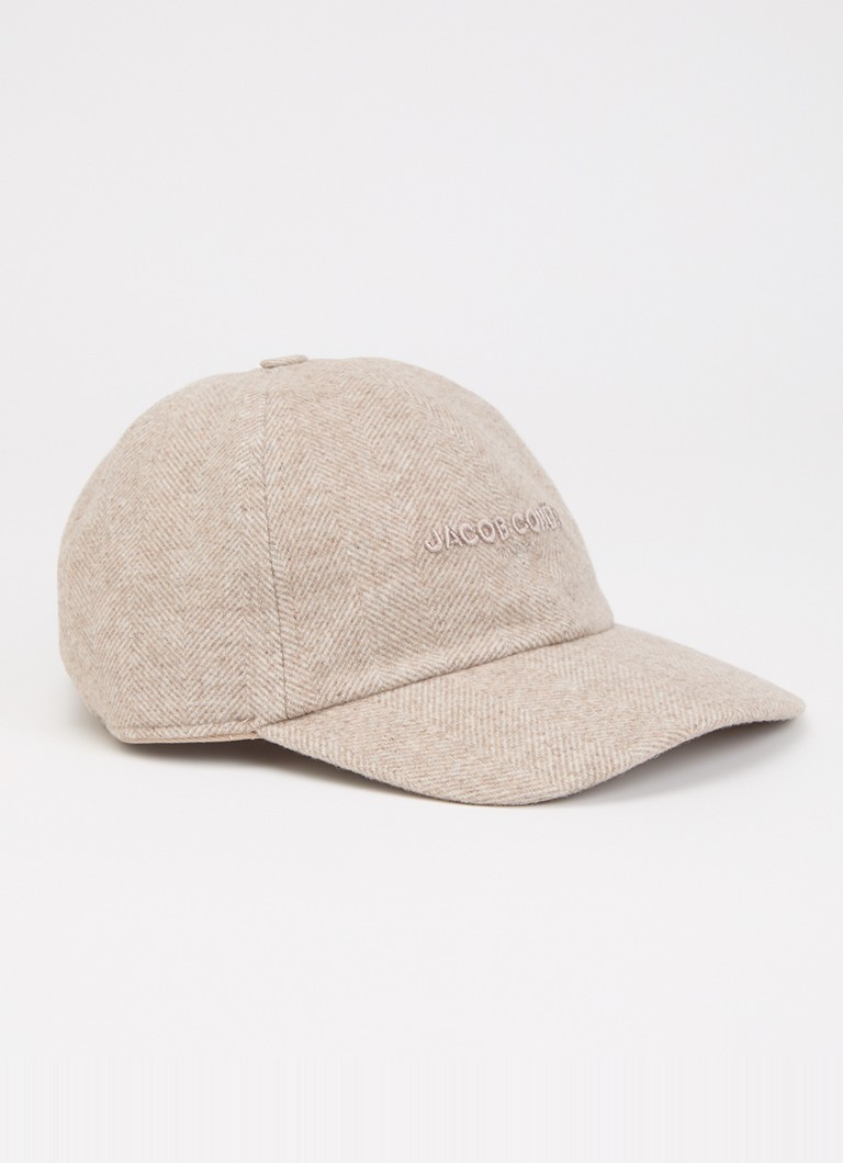 Jacob Cohën Heren Pet in wolblend met logoborduring in de kleur Beige, maat: OS