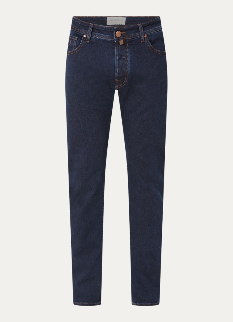 Jacob Cohën Heren Nick 100D slim fit jeans met donkere wassing in de kleur Indigo, maat: 33