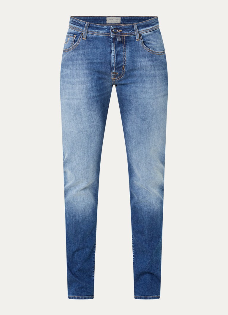 Jacob Cohën Heren Nick slim fit jeans met donkere wassing in de kleur Indigo, maat: 30
