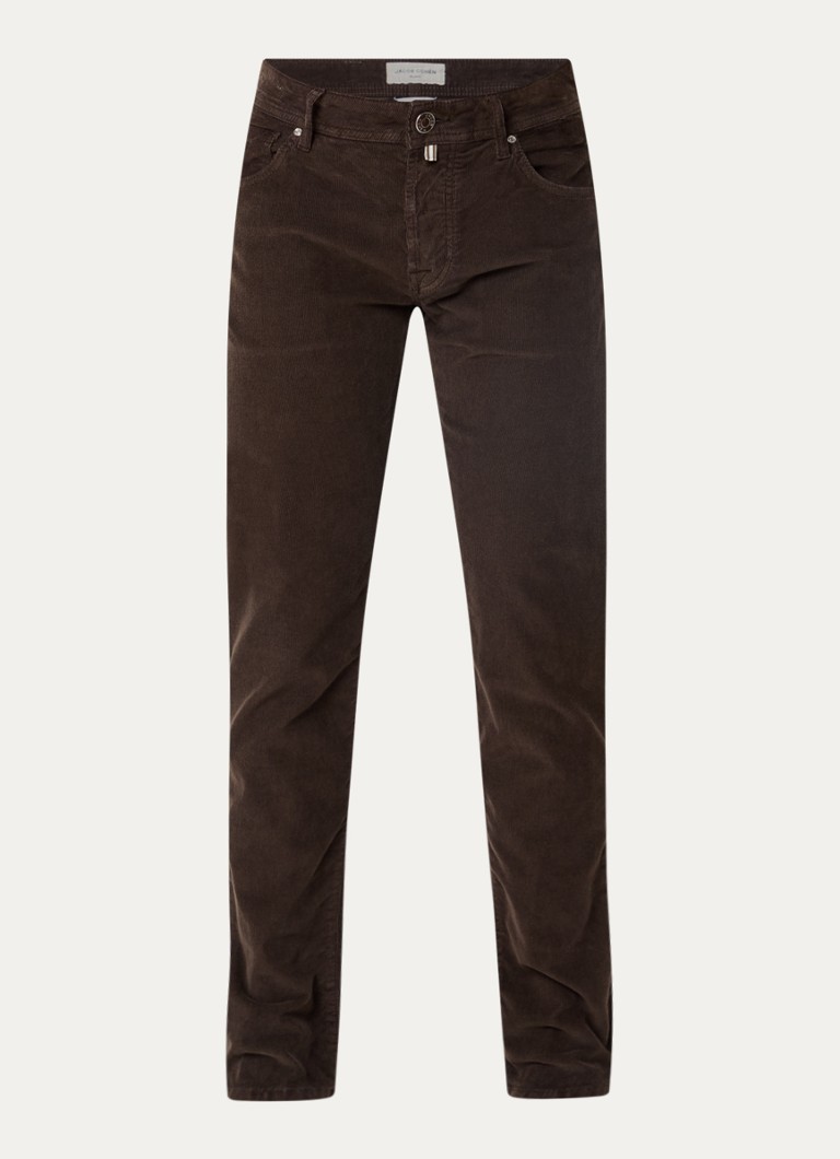 Jacob Cohën Heren Nick slim fit broek van corduroy in de kleur Bruin, maat: 36