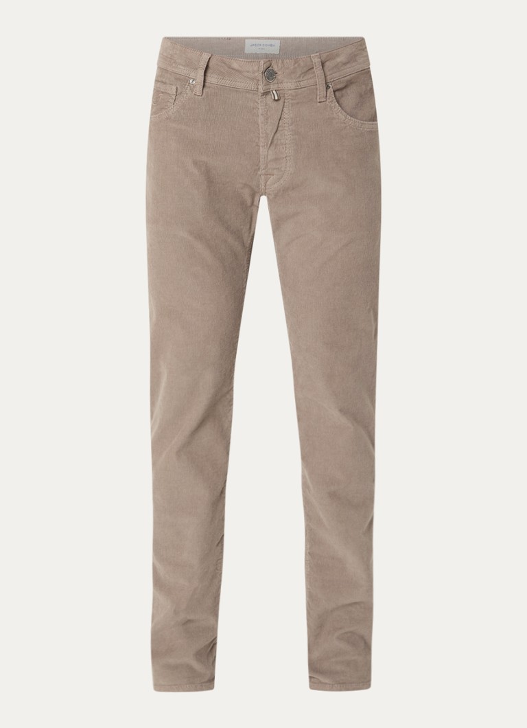 Jacob Cohën Heren Nick slim fit broek van corduroy in de kleur Grijs, maat: 31