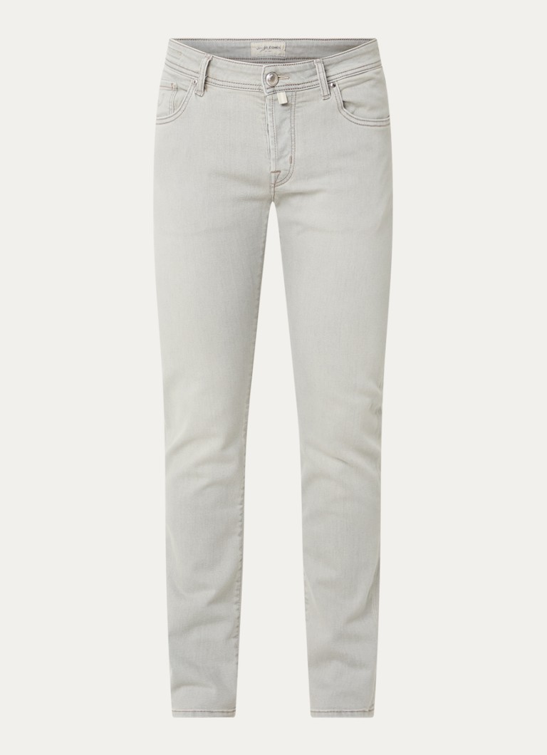 Jacob Cohën Heren Nick slim fit jeans met gekleurde wassing in de kleur Lichtgrijs, maat: 31