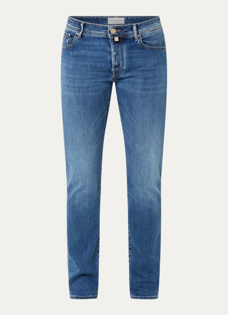 Jacob Cohën Heren Nick slim fit jeans met medium wassing in de kleur Blauw, maat: 30