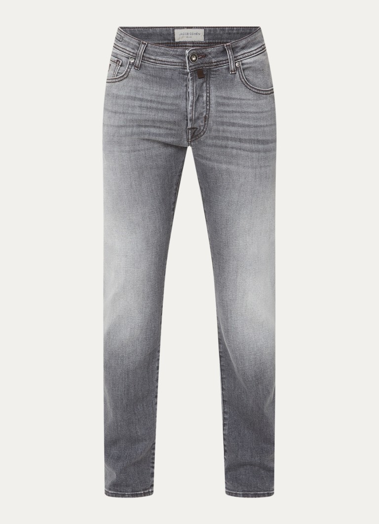 Jacob Cohën Heren Nick 600D slim fit jeans met gekleurde wassing in de kleur Grijs, maat: 34