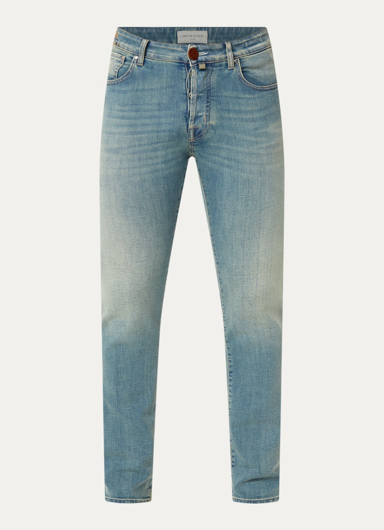 Jacob Cohën Heren Slim fit jeans met medium wassing in de kleur Indigo, maat: 31