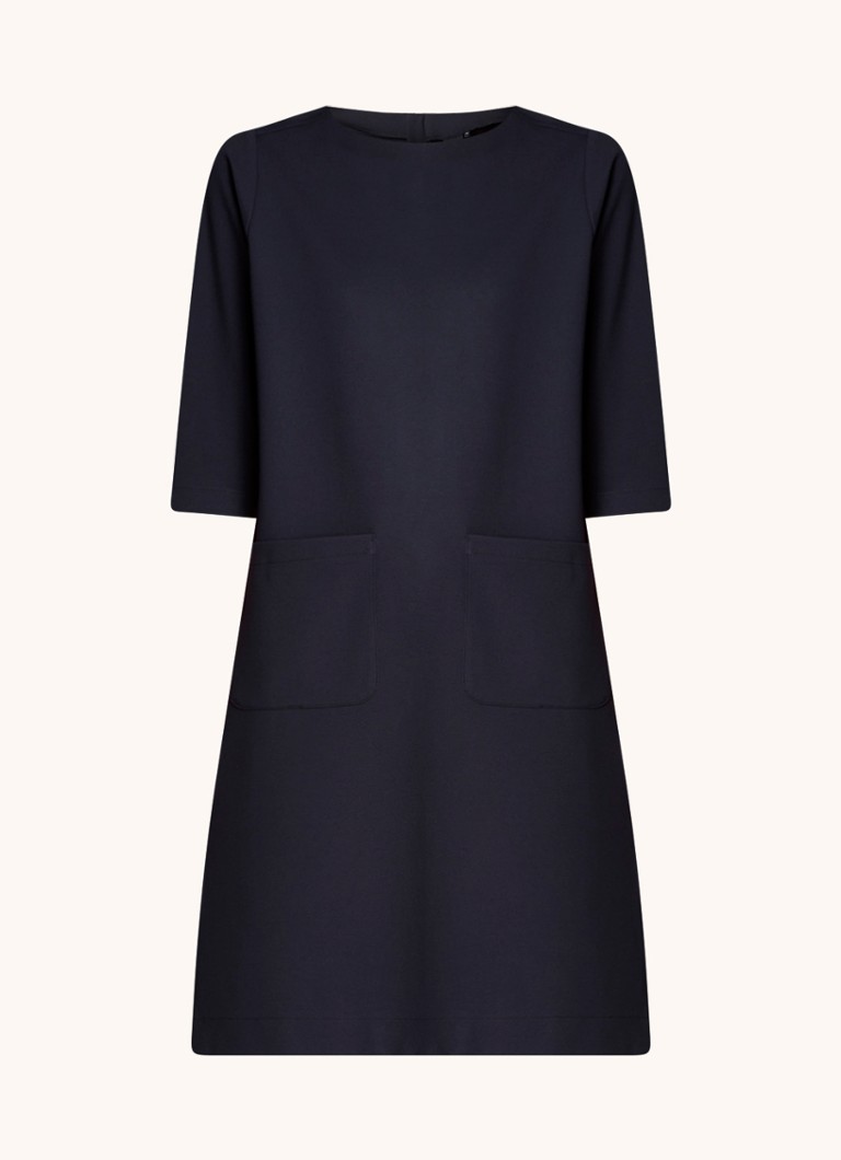 Josephine & Co Dames Polly mini jurk van jersey met opgestikte zakken in de kleur Donkerblauw