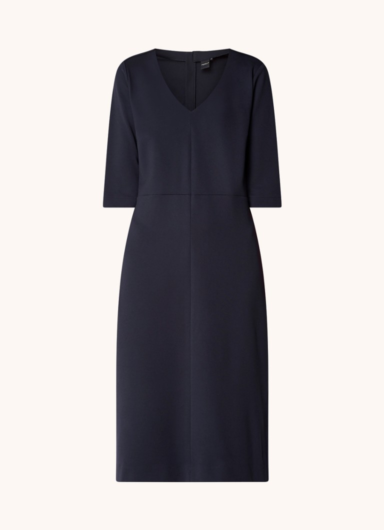 Josephine & Co Dames Pippa midi jurk van jersey met V-hals in de kleur Donkerblauw