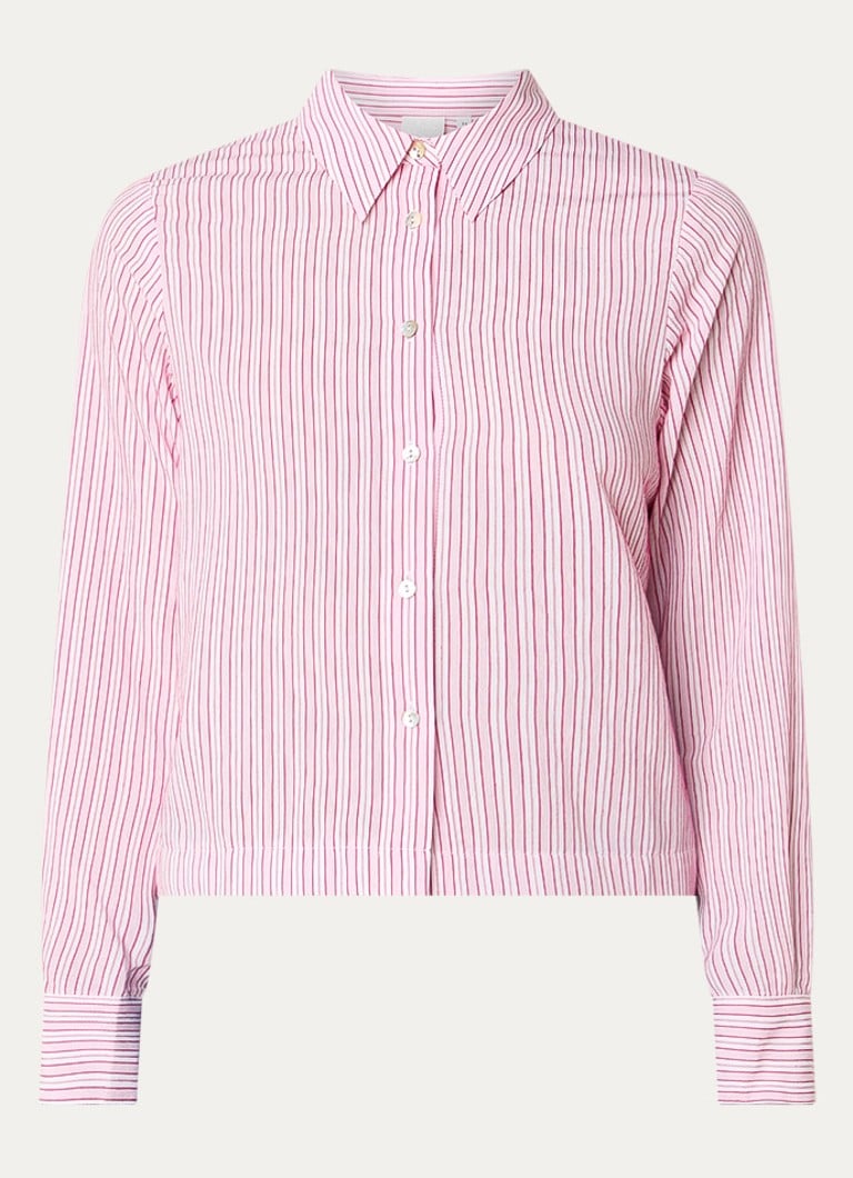 Josephine & Co Dames Boaz blouse met streepprint in de kleur Donkerroze