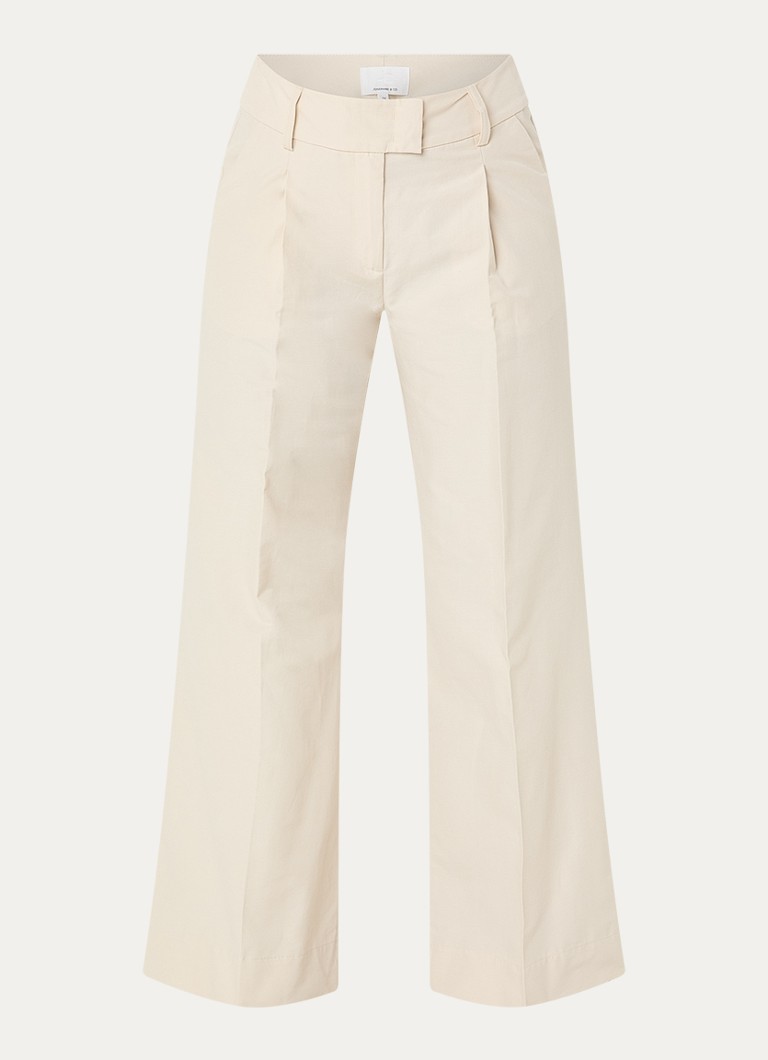 Josephine & Co Dames High waist wide fit pantalon met steekzakken in de kleur Beige