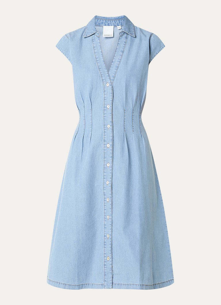 Josephine & Co Dames Bo midi denimjurk met kraag in de kleur Indigo