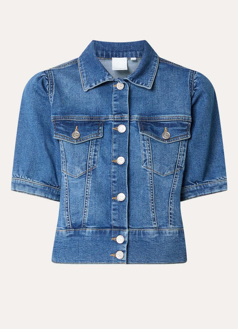 Josephine & Co Dames Baran cropped spijkerjas met borstzakken in de kleur Indigo
