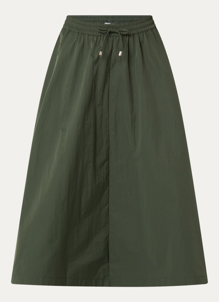 Josephine & Co Dames Cullen midi rok met trekkoord in de kleur Legergroen