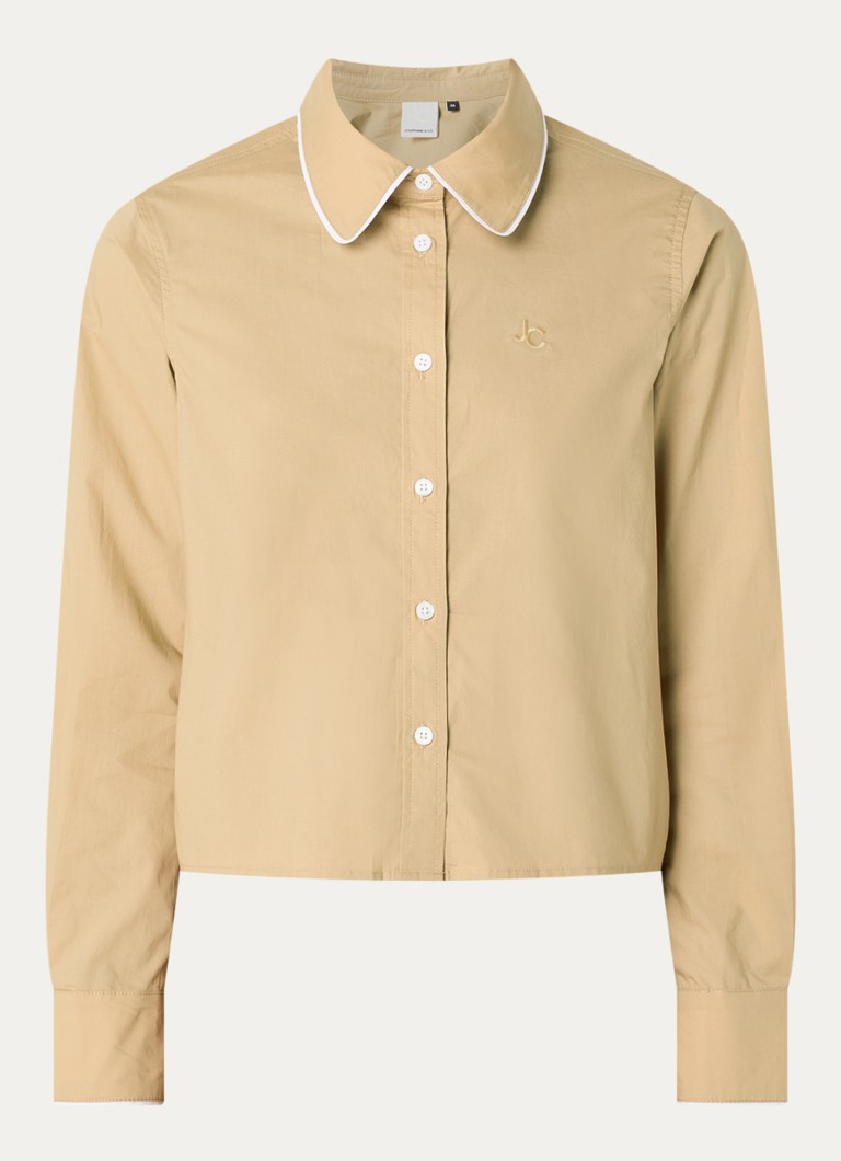 Josephine & Co Dames Blouse met logoborduring in de kleur Camel