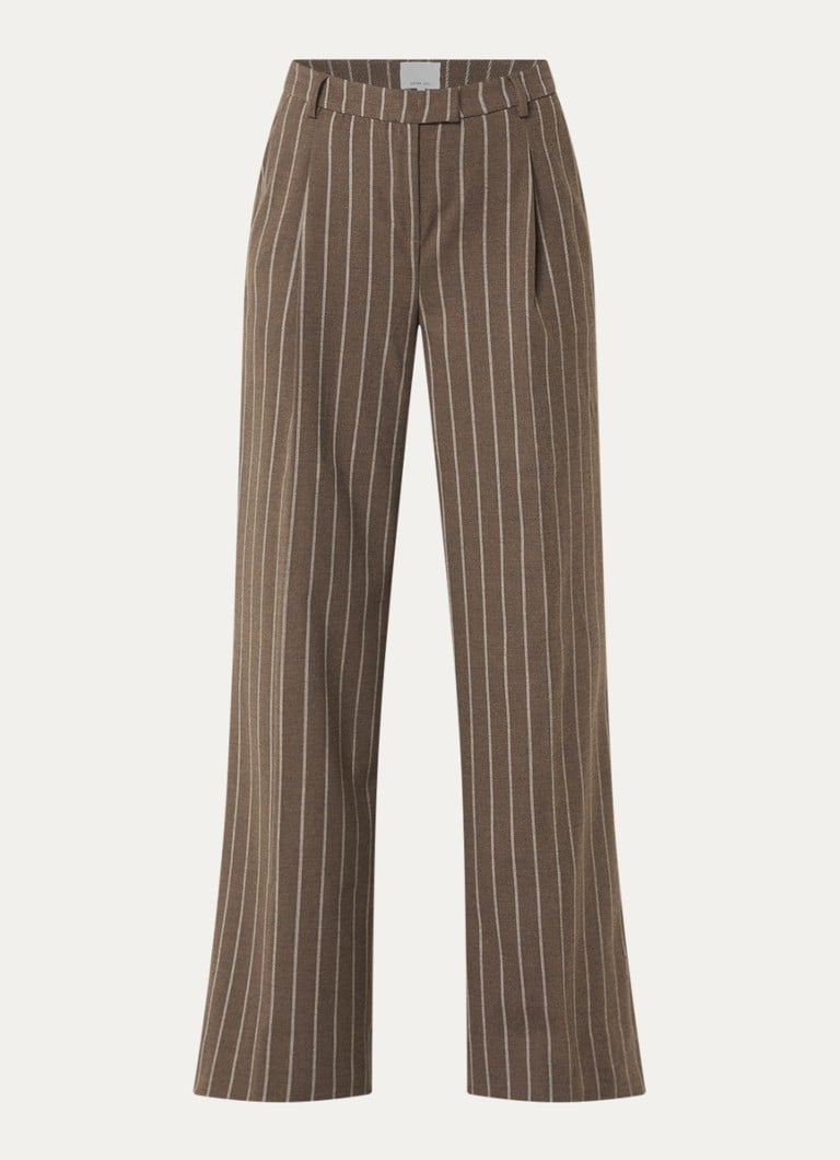 Josephine & Co Dames Clio high waist wide fit pantalon met steekzakken in de kleur Bruin