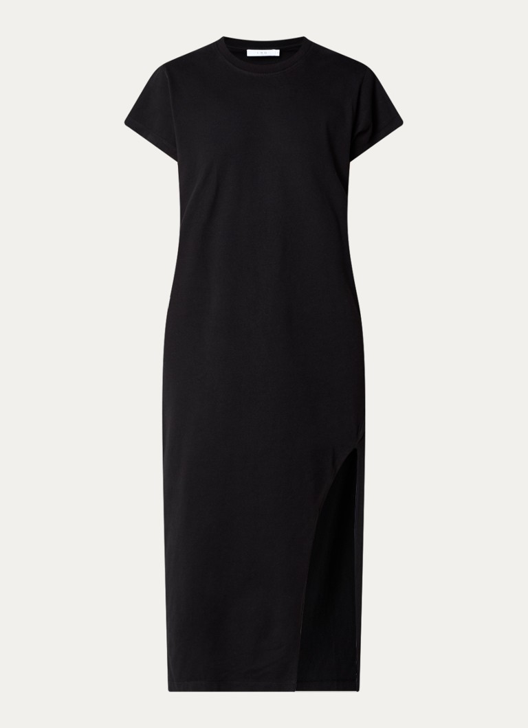 IRO Dames Litony midi jurk met split in de kleur Zwart
